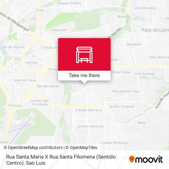 Rua Santa Maria X Rua Santa Filomena (Sentido Centro) map