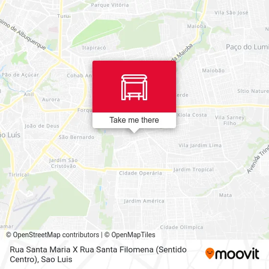 Rua Santa Maria X Rua Santa Filomena (Sentido Centro) map