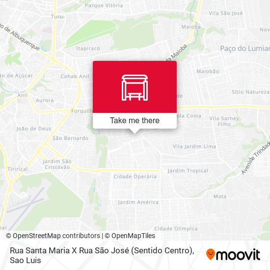 Rua Santa Maria X Rua São José (Sentido Centro) map