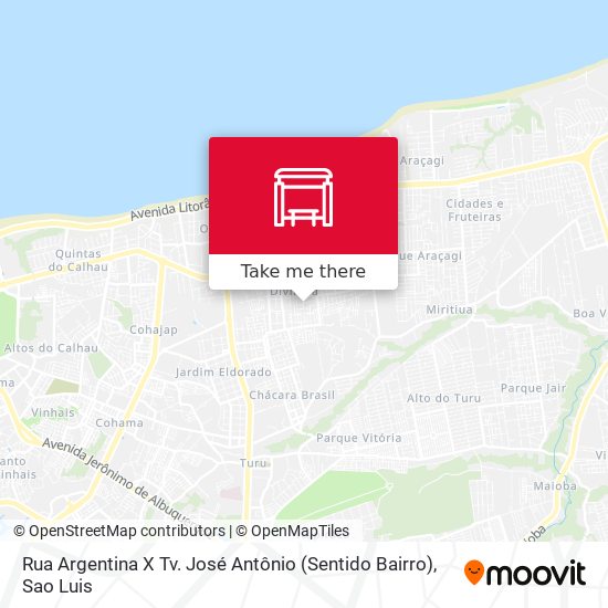 Rua Argentina X Tv. José Antônio (Sentido Bairro) map