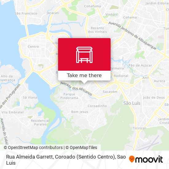 Mapa Rua Almeida Garrett, Coroado (Sentido Centro)