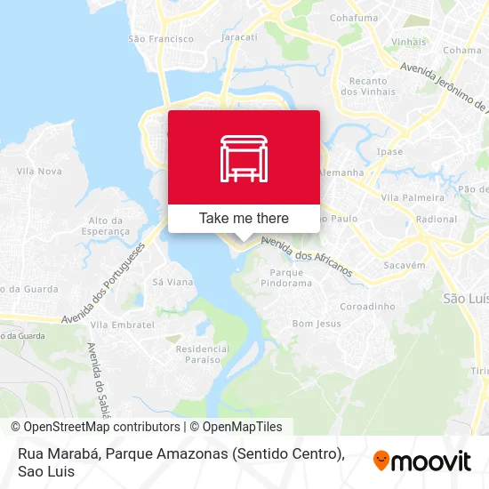 Rua Marabá, Parque Amazonas (Sentido Centro) map