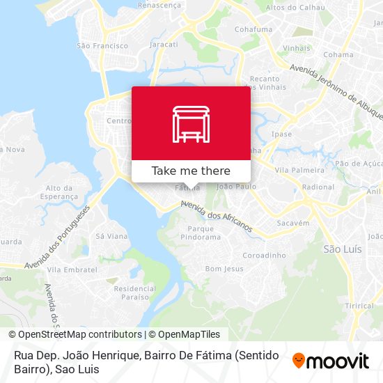 Mapa Rua Dep. João Henrique, Bairro De Fátima (Sentido Bairro)