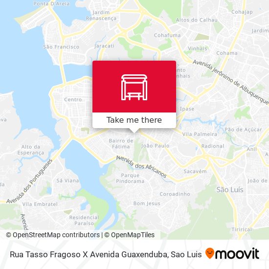 Mapa Rua Tasso Fragoso X Avenida Guaxenduba