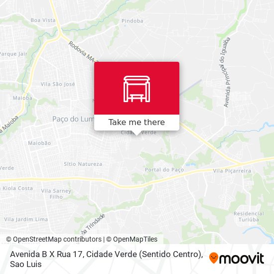 Avenida B X Rua 17, Cidade Verde (Sentido Centro) map