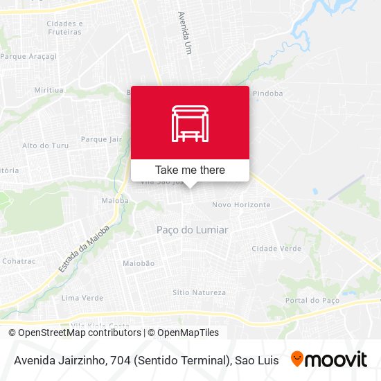 Avenida Jairzinho, 704 (Sentido Terminal) map