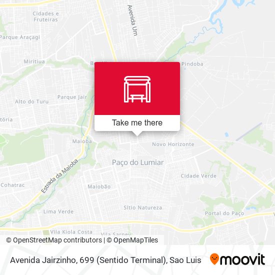 Avenida Jairzinho, 699 (Sentido Terminal) map