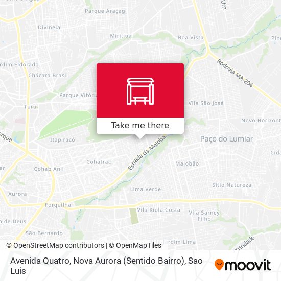 Avenida Quatro, Nova Aurora (Sentido Bairro) map