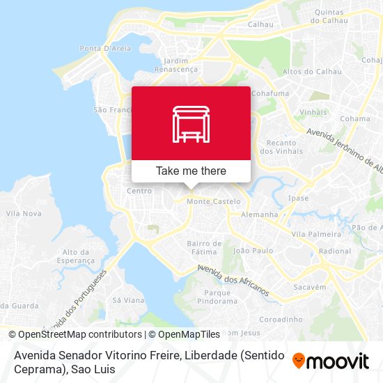 Avenida Senador Vitorino Freire, Liberdade (Sentido Ceprama) map