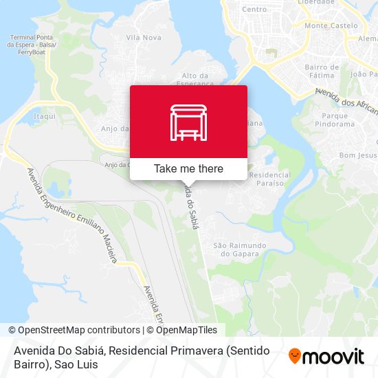 Avenida Do Sabiá, Residencial Primavera (Sentido Bairro) map