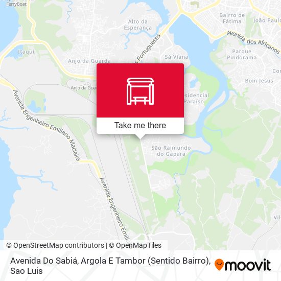 Avenida Do Sabiá, Argola E Tambor (Sentido Bairro) map