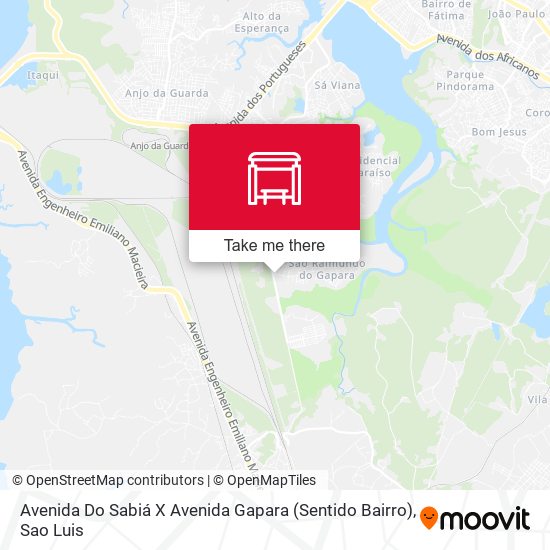 Avenida Do Sabiá X Avenida Gapara (Sentido Bairro) map