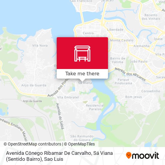 Mapa Avenida Cônego Ribamar De Carvalho, Sá Viana (Sentido Bairro)