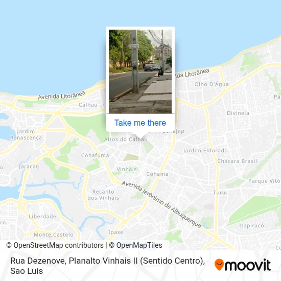 Rua Dezenove, Planalto Vinhais II (Sentido Centro) map