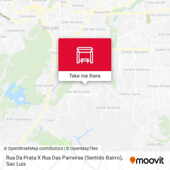 Rua Da Prata X Rua Das Parreiras (Sentido Bairro) map