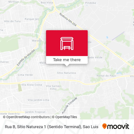 Rua B, Sítio Natureza 1 (Sentido Terminal) map