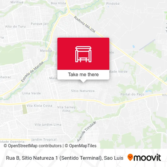 Rua B, Sítio Natureza 1 (Sentido Terminal) map