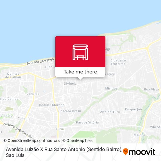 Avenida Luizão X Rua Santo Antônio (Sentido Bairro) map