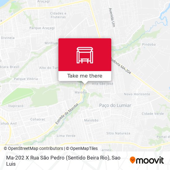 Ma-202 X Rua São Pedro (Sentido Beira Rio) map