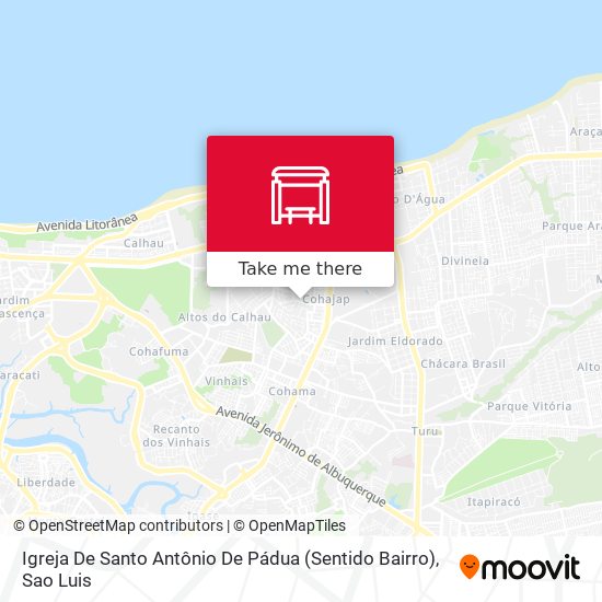 Mapa Igreja De Santo Antônio De Pádua (Sentido Bairro)