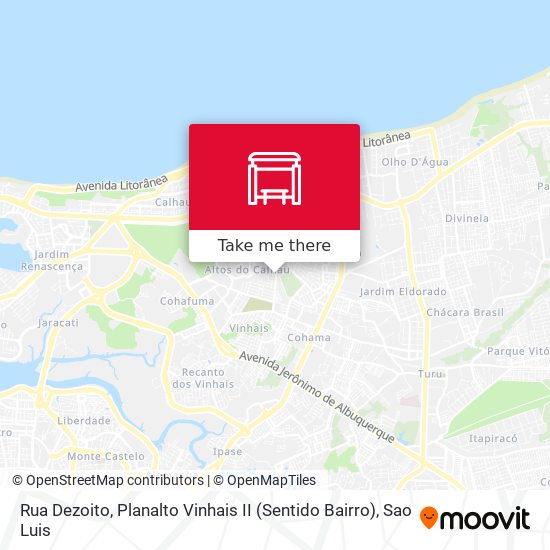 Rua Dezoito, Planalto Vinhais II (Sentido Bairro) map