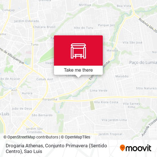 Drogaria Athenas, Conjunto Primavera (Sentido Centro) map