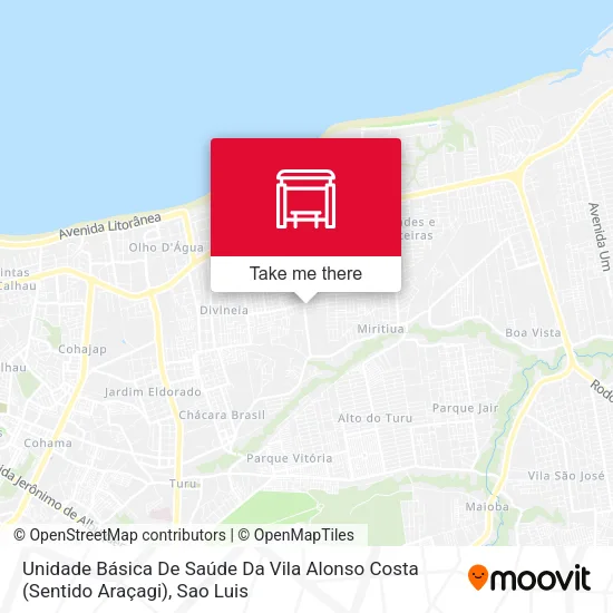 Mapa Unidade Básica De Saúde Da Vila Alonso Costa (Sentido Araçagi)
