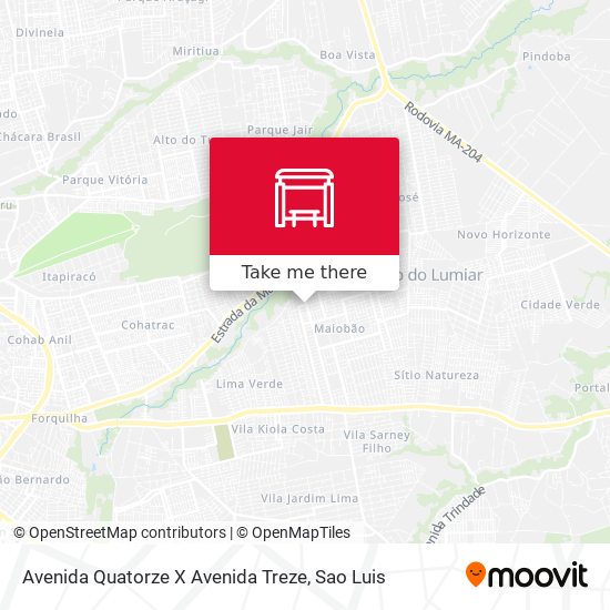 Avenida Quatorze X Avenida Treze map