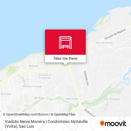 Mapa Viaduto Neiva Moreira | Condomínio Alphaville (Volta)