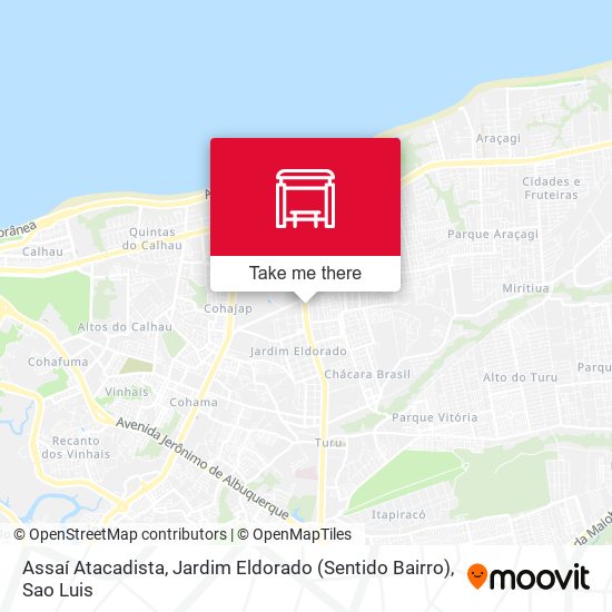 Assaí Atacadista, Jardim Eldorado (Sentido Bairro) map