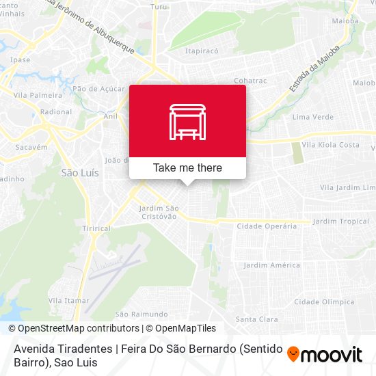 Avenida Tiradentes | Feira Do São Bernardo (Sentido Bairro) map
