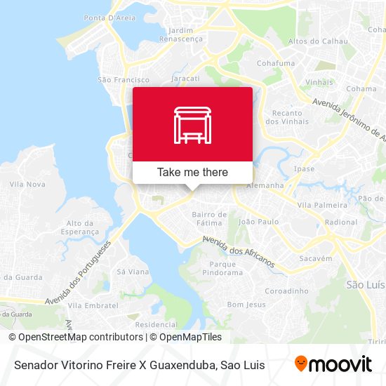 Senador Vitorino Freire X Guaxenduba map