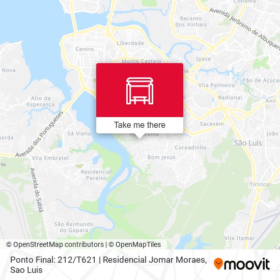 Mapa Ponto Final: 212 / T621 | Residencial Jomar Moraes