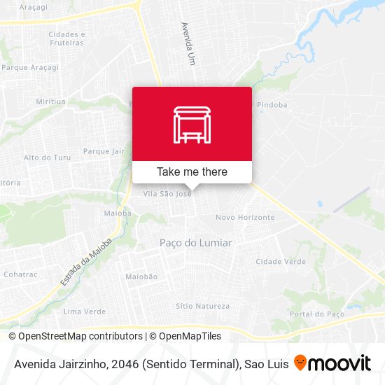Avenida Jairzinho, 2046 (Sentido Terminal) map