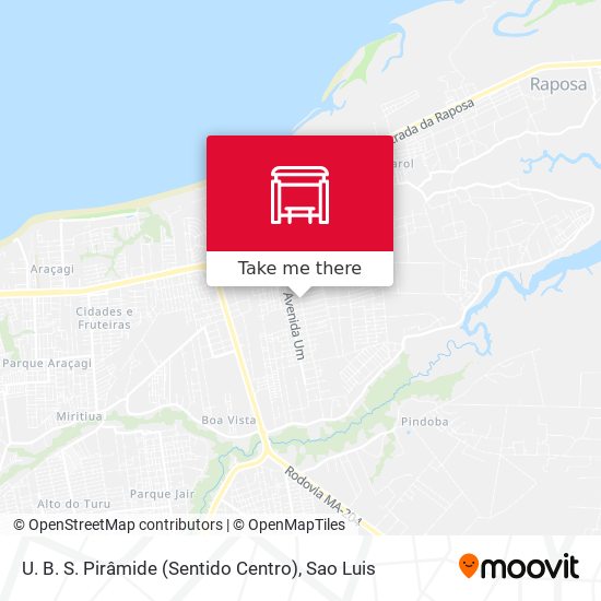 U. B. S. Pirâmide (Sentido Centro) map