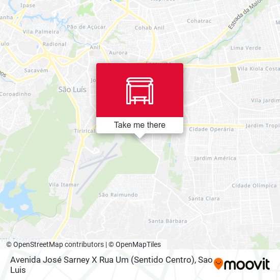 Mapa Avenida José Sarney X Rua Um (Sentido Centro)