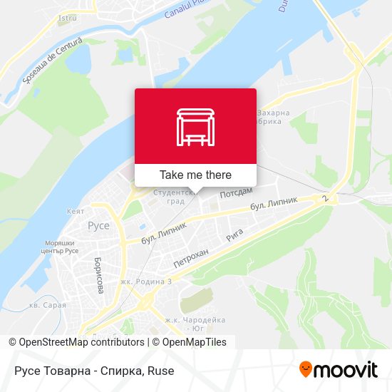Карта Русе Товарна - Спирка