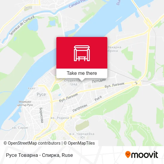 Карта Русе Товарна - Спирка