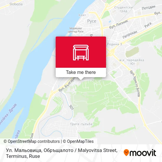 Карта Ул. Мальовица, Обръщалото / Malyovitsa Street, Terminus