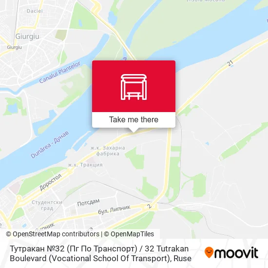 Карта Тутракан №32 (Пг По Транспорт) / 32 Tutrakan Boulevard (Vocational School Of Transport)