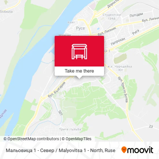 Карта Мальовица 1 - Север / Malyovitsa 1 - North