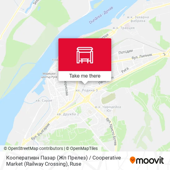 Карта Кооперативн Пазар (Жп Прелез) / Cooperative Market (Railway Crossing)