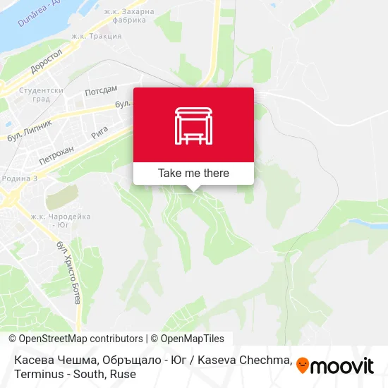 Карта Касева Чешма, Обръщало - Юг / Kaseva Chechma, Terminus - South