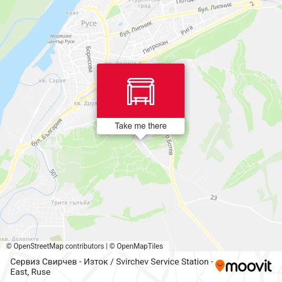 Карта Сервиз Свирчев - Изток / Svirchev Service Station - East