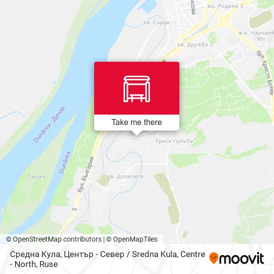 Карта Средна Кула, Център - Север / Sredna Kula, Centre - North
