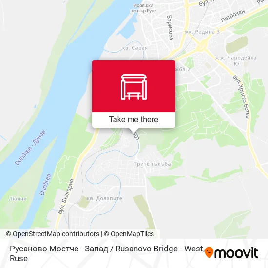 Карта Русаново Мостче - Запад / Rusanovo Bridge - West