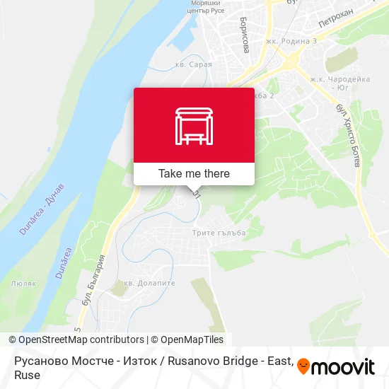Карта Русаново Мостче - Изток / Rusanovo Bridge - East