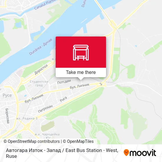 Карта Автогара Изток - Запад / East Bus Station - West