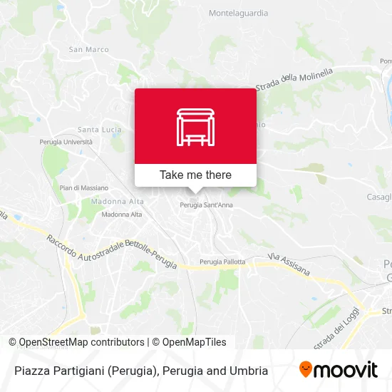 Piazza Partigiani (Perugia) map