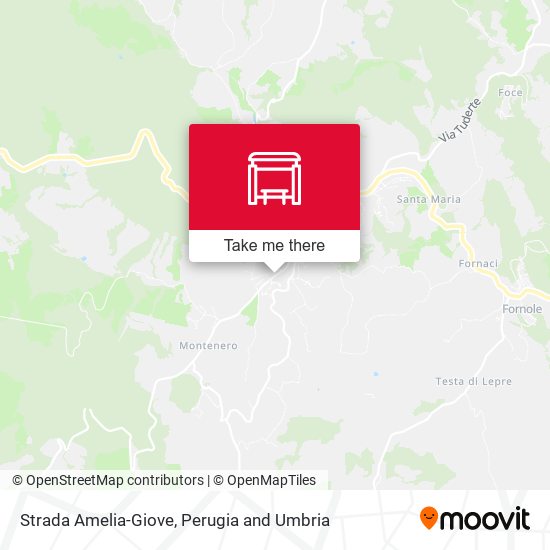 Strada Amelia-Giove map